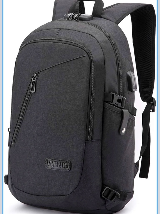 wenig Other - WENIG Black Travel & Commuter Backpack